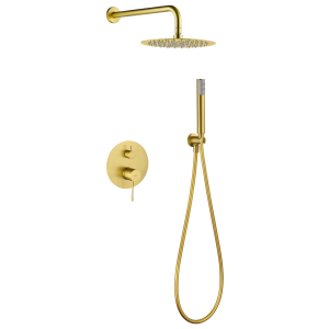 Conjunto ducha monomando empotrado genova oro cepillado [ imex® ]