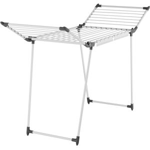 Tendedero plegable con asas laterales, 18 m de secado, blanco