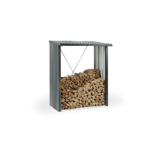 Leñero caseta metalica biohort jardin woodstock 300 color plata