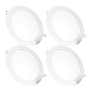 4x downlight LED 18w redondo empotrar color blanco, luz 4200k