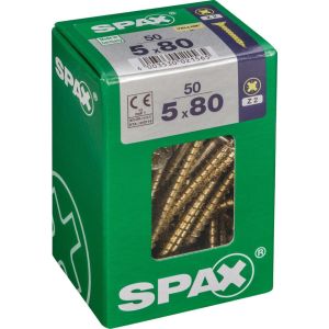 Caja 50 unid. Tornillo madera cabeza plana yellox 5,0x80mm