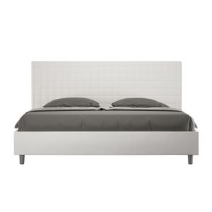 Cama doble 200x200 cm con base de lamas - blanca