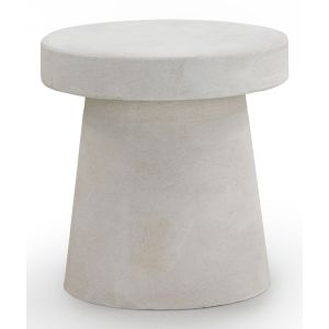 Mesa de centro de poliresina color cemento blanco, 48x48x49cm
