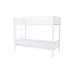 Litera metalica doble cama 90cm yh blanco +1 colchon basico de 18 cm
