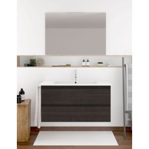 Mueble de baño ibiza con lavabo y espejo 75x45cm roble sinatra