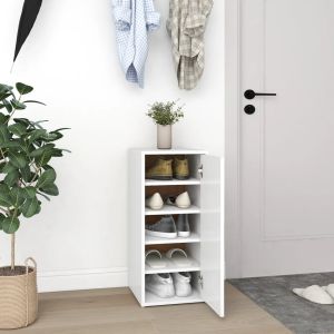 Mueble zapatero de aglomerado blanco 32x35x70 cm