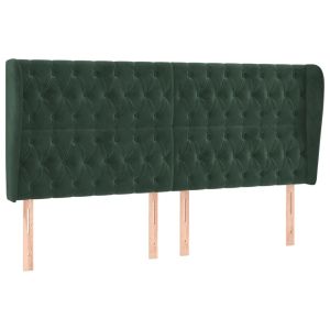vidaXL cabecero con orejas de terciopelo verde oscuro 183x23x118/128cm