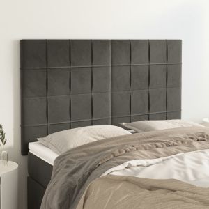 Cabeceros 4 unidades terciopelo gris oscuro 72x5x78/88 cm eso7258