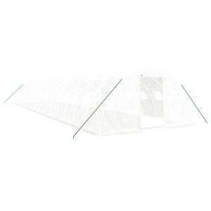 vidaXL invernadero con estructura de acero blanco 64 m² 16x4x2 m