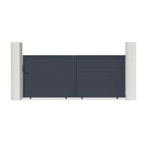 Puerta corredera 3,5m eiger al.140cm alu gris + 2 postes 20x20cm al.166cm