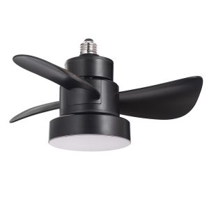 Ventilador LED 15w rosca E27 debu negro cct dim 3000-4000-6000k