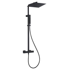 Square ii columna de ducha termostática cuadrada negra