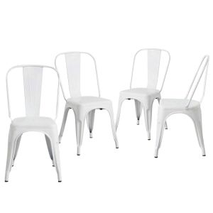 Pack 4 sillas industriales strong 45x54x85cm blanco Thinia Home