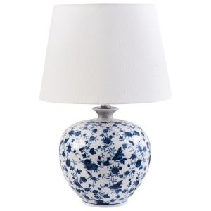 Lámpara de mesa silves porcelana blanco/azul