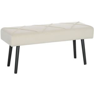 Banco de cama 100x36x45 cm poliéster, espuma color beige Homcom