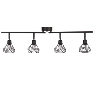 Lámpara de 4 focos erma ajustable metal negro