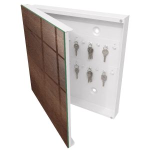 Armario para llaves decorativo 30x30x5, apertura izquierda blanca