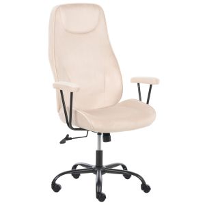 Silla de oficina titan terciopelo beige claro