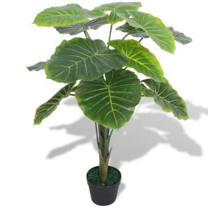 Planta de taro artificial con macetero 85 cm verde eerf5811