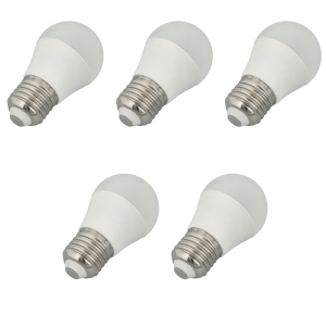 Pack x5 bombillas LED mini g45, casquillo E27, 7w, blanco frío 6000k