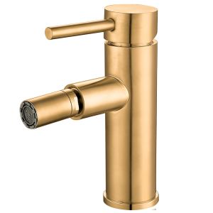 Valaz grifo de bidet monomando redondo caño recto oro mate