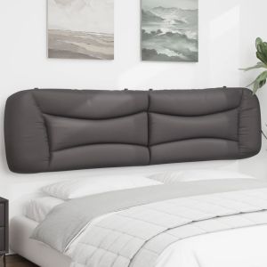 Cabecero de cama acolchado cuero sintético gris 200 cm eso9865