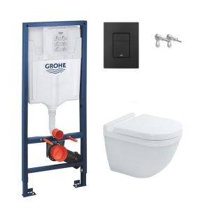 Pack cisterna grohe rapid + negro mate + wc duravit starck 3