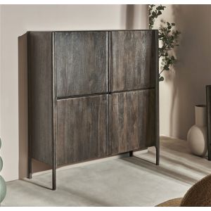 Mueble auxiliar 4p. Ares mango wengue 130x45x140 cms. 130x45x140 cms