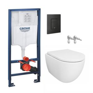 Pack grohe + pulsador negro + wc swiss 53 tornado ab