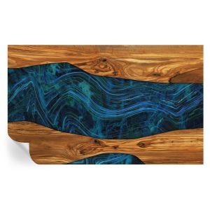 Murales autoadhesivos madera azul 416x254 tulup