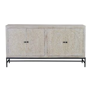Aparador de madera de mango en color blanco envejecida 170 cm