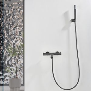 Imex - grifo termostatico bañera y ducha negro serie bless