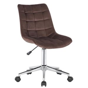 Silla de oficina giratoria - terciopelo marrón