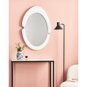 Espejo de pared massay 53 cm 90 cm terciopelo blanco