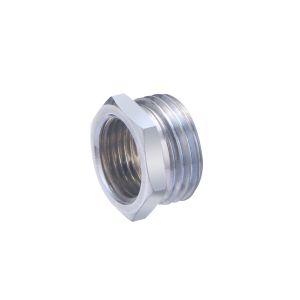 Conector roscado macho (1/2) - hembra (3/8) de 6 lados exteriores cromado