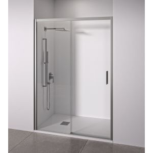 Mampara de ducha frontal plata 145-150 cm acceso derecha bellobath