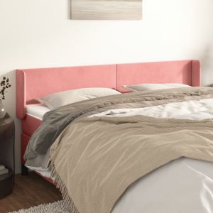Cabecero de terciopelo rosa 183x16x78/88 cm eso5440