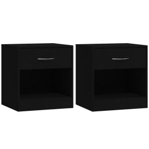 Casa lúmina - set  de 2 mesita de noche negro madeira  36,5 x 30,5 x 38 cm
