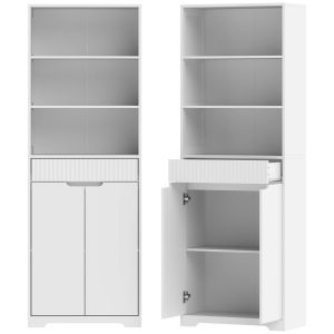 Columna de baño 60x30x171 cm color blanco Homcom, hogar - baño