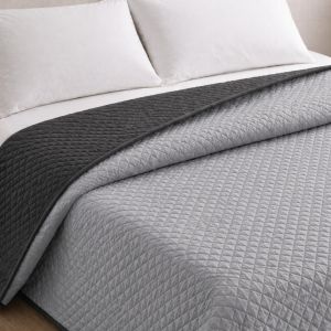 Colcha bicolor reversible gris/antracita cama 90cm donegal collections