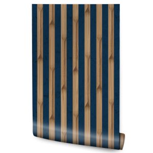 Papel Pintado Paneles Imitación Madera Para Salón No Tejido 53 cm x 10 m