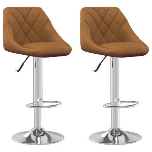 vidaXL taburete de cocina 2 unidades de terciopelo marrón
