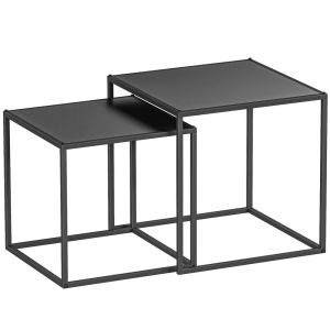 Mesas de café 40x40x40 cm acero Homcom, hogar - muebles de salón
