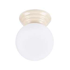 Lámpara de techo zori 1 beige cerámica/vidrio vidriado 12x12x16cm