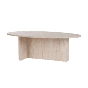 Mesa baja de madera "orba" - 120 x 65 x 40 cm - travertino