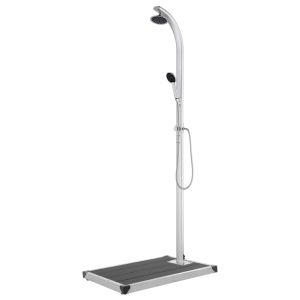 vidaXL ducha de jardín con base gris 220 cm aluminio