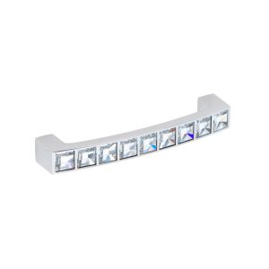 Tirador mueble en zamac y cristal 550 dist entre ejes 96 mm cromo lote 6