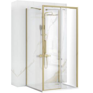 Rea cabina de ducha de pared rapid slide brush gold 130x80, 130x80x195 cm