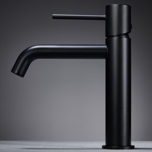 Imex - grifo monomando lavabo caño bajo negro serie monza