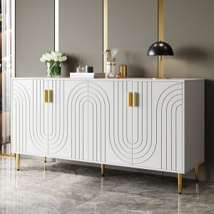 Aparador para salón comedor mdf blanco 75x152x40cm